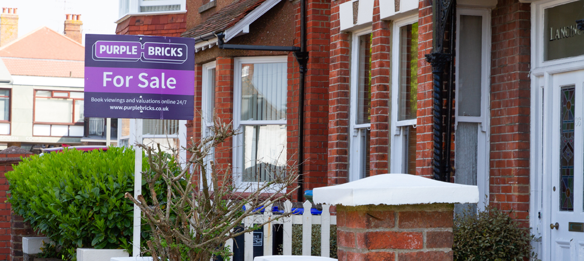 Purple Bricks for Sale Board