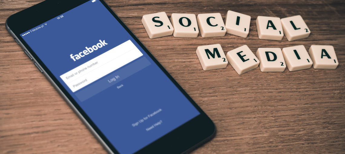 Facebook social media app on phone