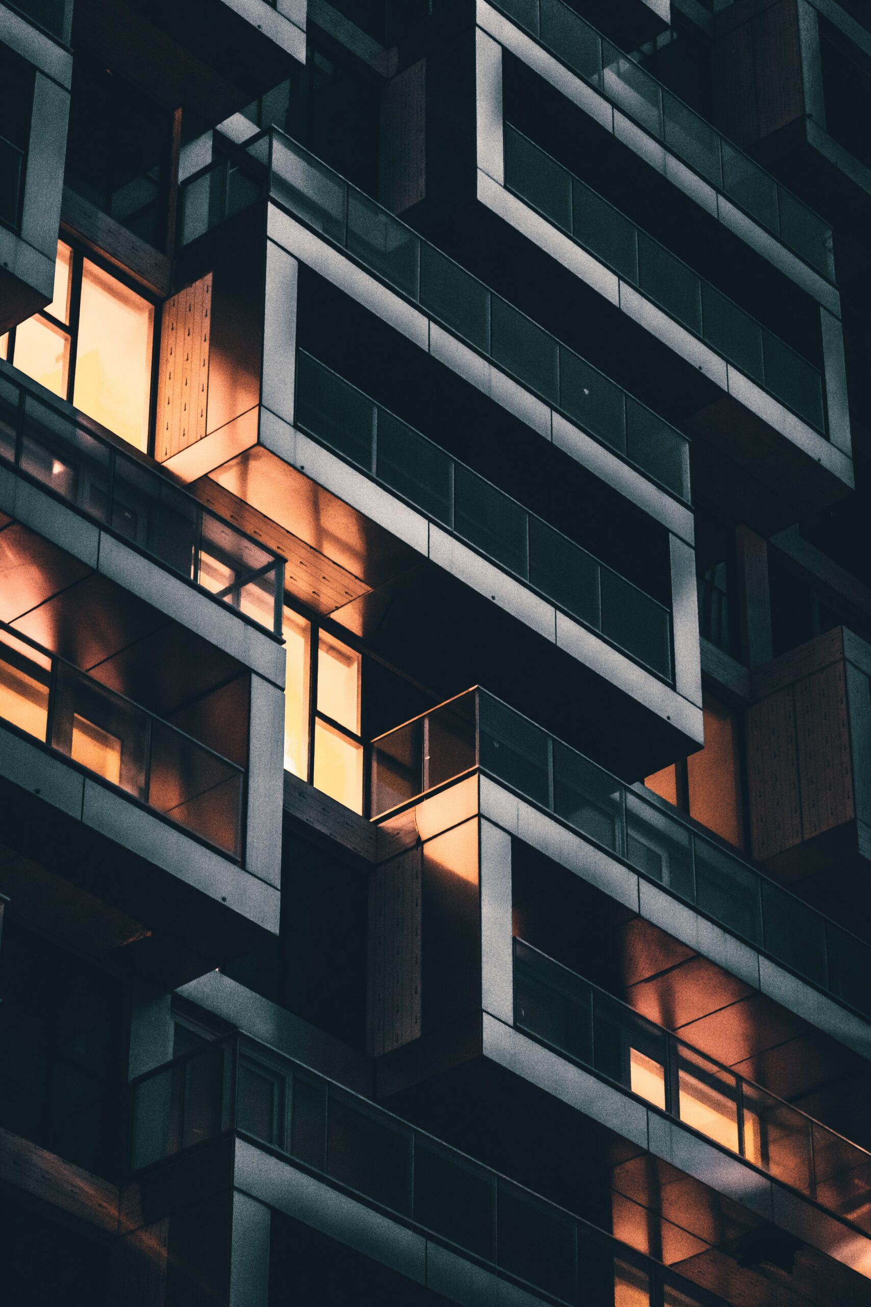 metal and glass balconies