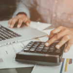 calculator and laptop