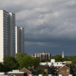 block of flats dark sky