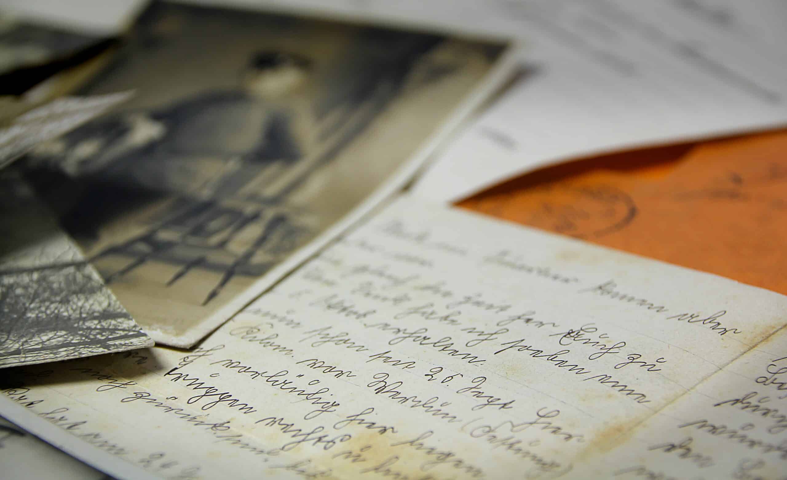 old photos scattered