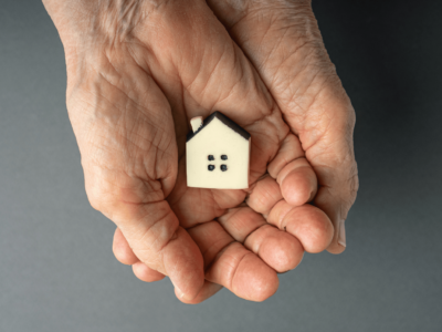 hands holding a house