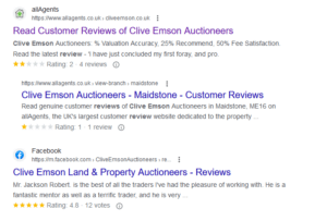 screenshot of reviews