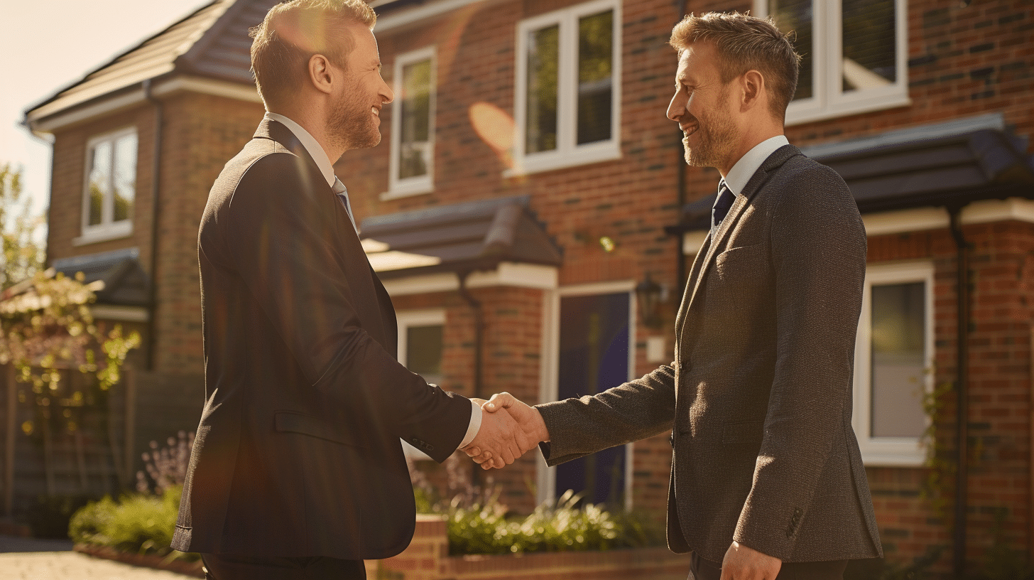 Estate agents outside a property 